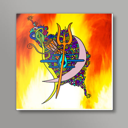 Shiva Abstract Zenscrawl Square Art Prints