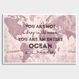 Motivational Quote World Map Giant Poster