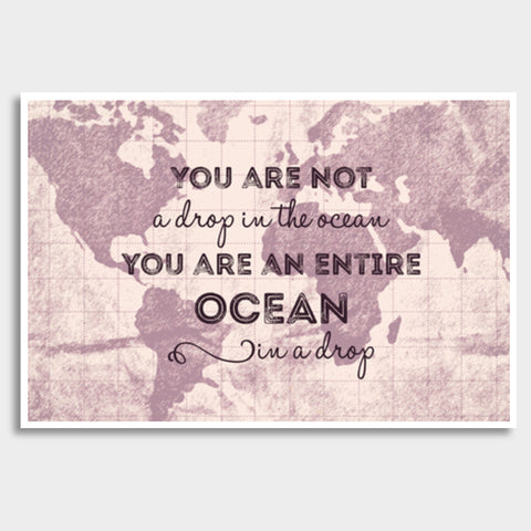 Motivational Quote World Map Giant Poster