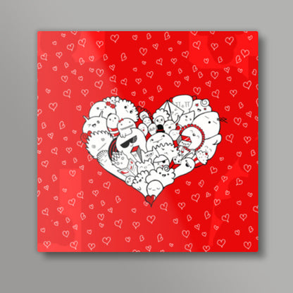 Happymess | Doodle | Love Square Art Prints