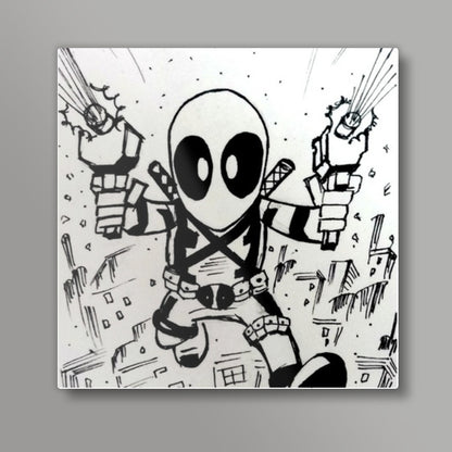 Chibi Deadpool Square Art Prints