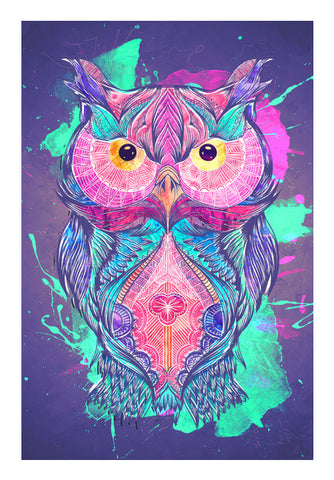 The night owl watercolour digital Wall Art