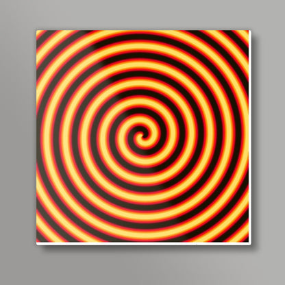 Orange Spiral Square Art Prints