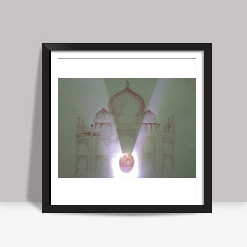 A premium taaj art on egg with taaj wallprint Square Art Prints