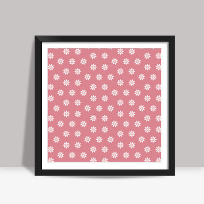 Light Pink Floral Square Art Prints