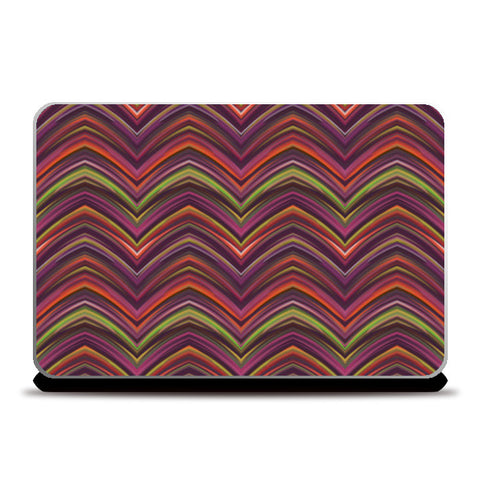 Vibrant Multicolor Retro Abstract Chevron Striped Pattern Laptop Skins