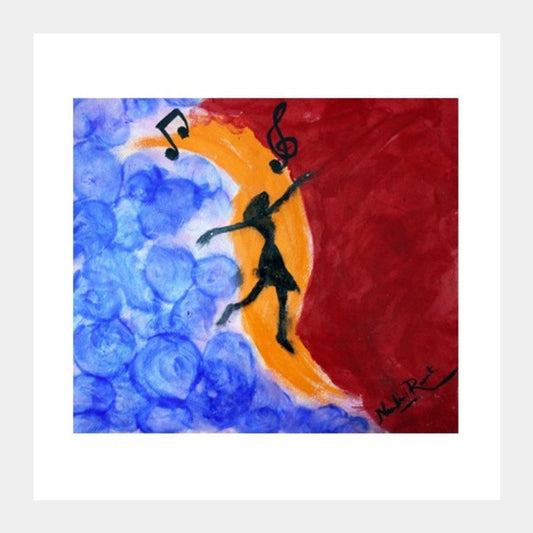 Care Free Soul | Music . Love. Happiness | Bare Hand Painting | Square Art Prints