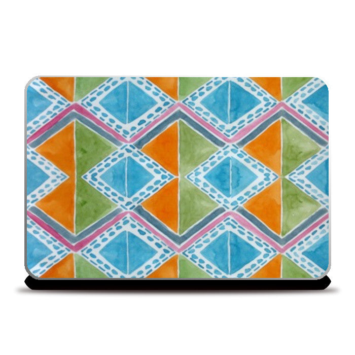 Laptop Skins, Watercolor Geometric Triangle Pattern Laptop Skins