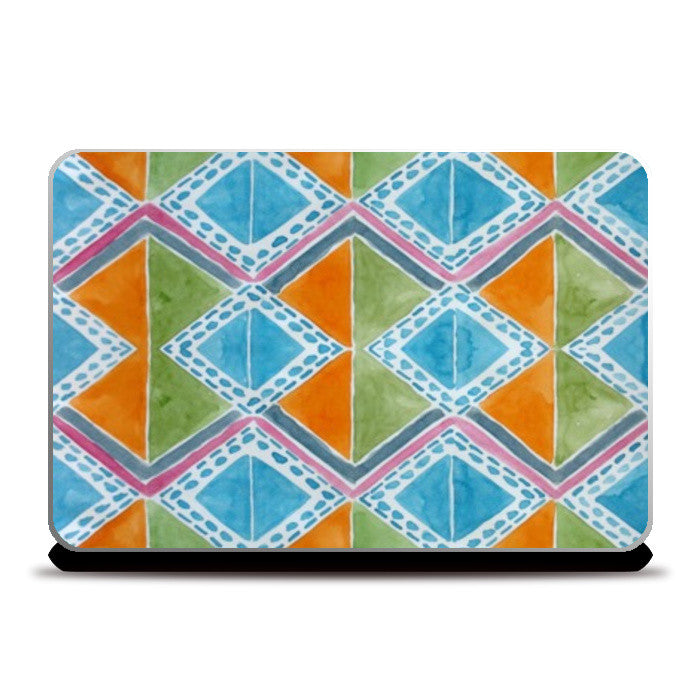 Laptop Skins, Watercolor Geometric Triangle Pattern Laptop Skins