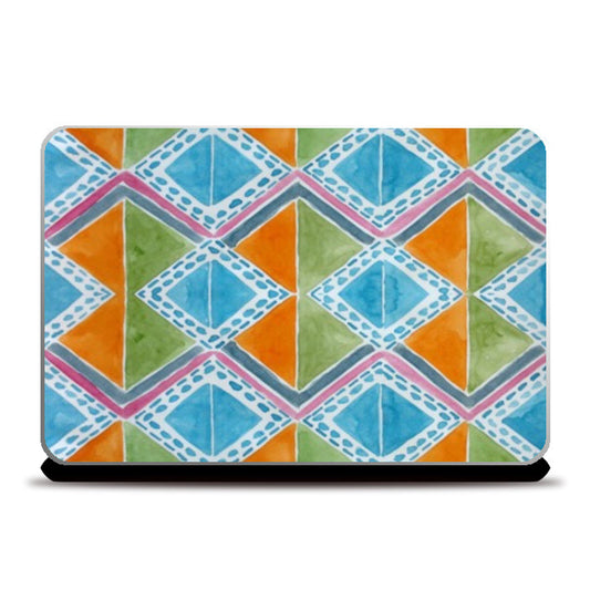 Laptop Skins, Watercolor Geometric Triangle Pattern Laptop Skins