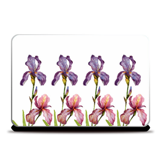 Laptop Skins, Purple Iris Flowers Laptop Skin l Artist: Seema Hooda, - PosterGully