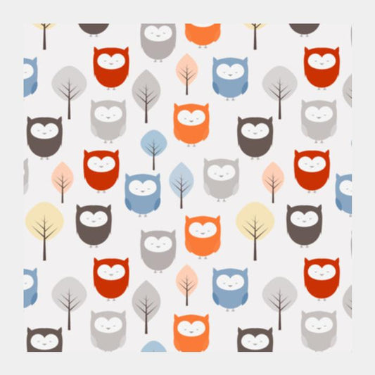 PosterGully Specials, owl tree pattern Square Art Prints