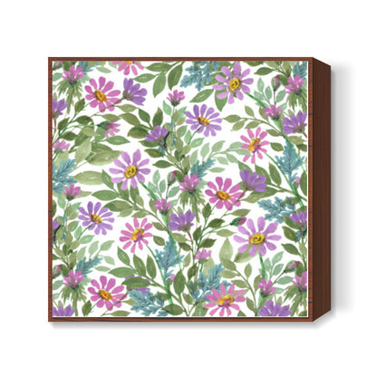 Spring Blooming Flowers Watercolor Pastel Floral Wall Decor Square Art Prints