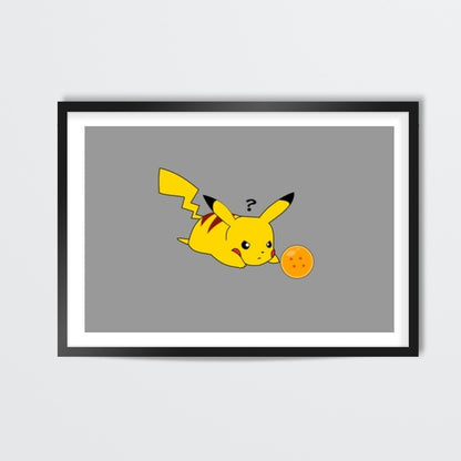 Pikachu Pokemon Dragon Ball z Mash Wall Art