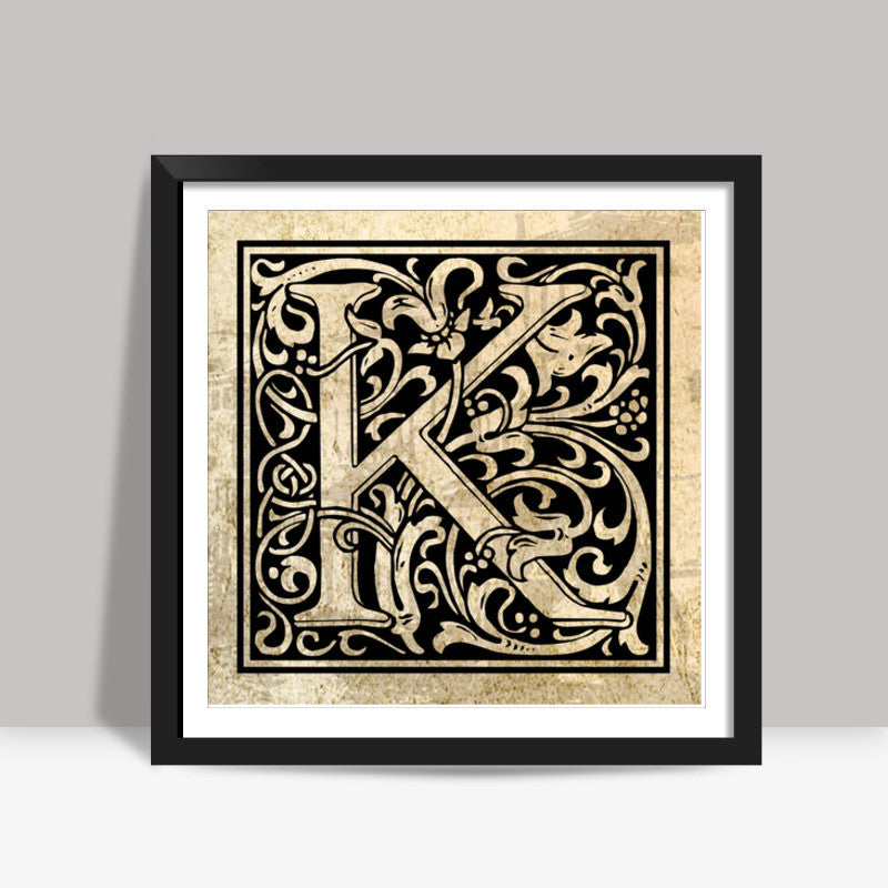 Ornate K Square Art Prints