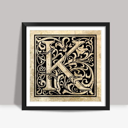 Ornate K Square Art Prints