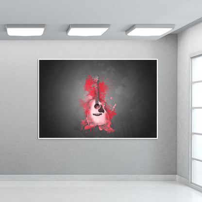 Guitar Splash – Red Wall Art