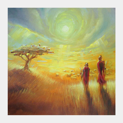Square Art Prints, Africa Square Art Prints