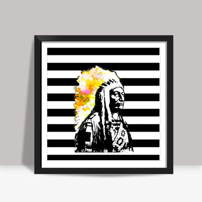 Red Indian Square Art Prints