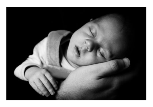 Sleeping Baby On A Hand  Wall Art