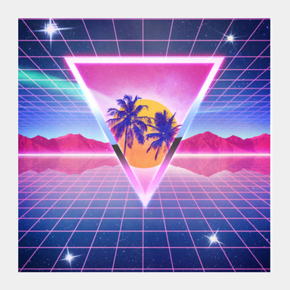 Square Art Prints, Electric dreams, 80s rero futuristic  Square Art Prints