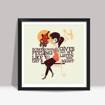 musical girl Square Art Prints