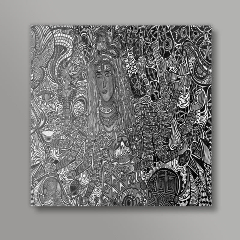 Hi-tech Shiva b&w Square Art Prints