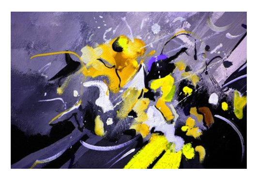 Yellow Galactic Motion Art PosterGully Specials