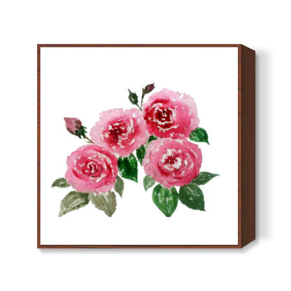 Pink Roses Square Art Print