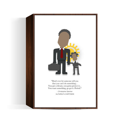 THE PURSUIT OF HAPPYNESS | VETICAL | MINIMAL POSTER | WILL SMITH | INSPIRATIONAL QUOTES Wall Art