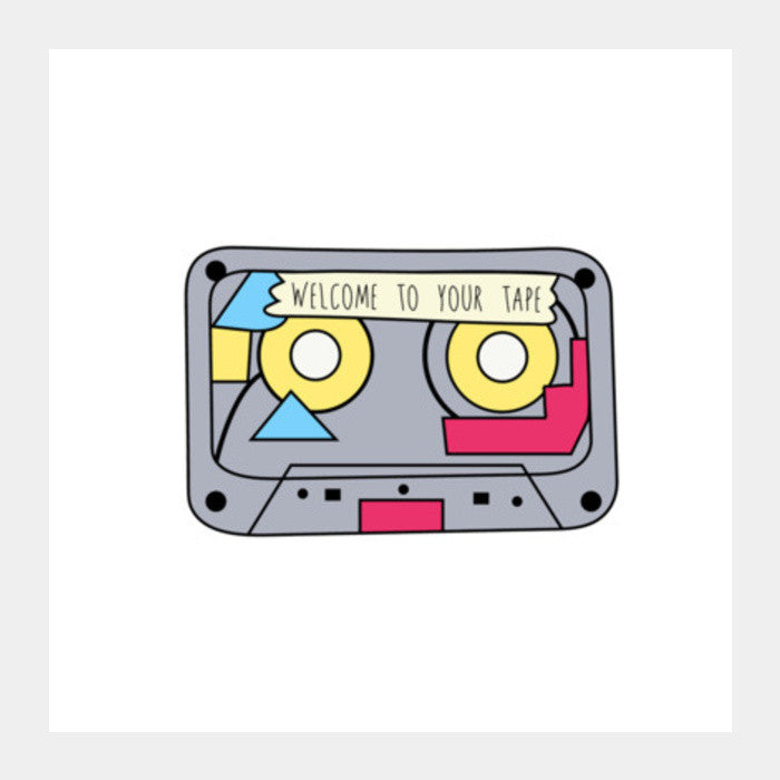 13 reasons why retro tape Square Art Prints