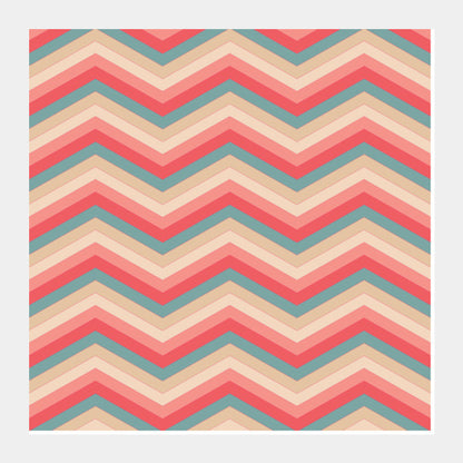 Colorful Zig Zag Abstract Print  Square Art Prints