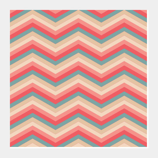 Colorful Zig Zag Abstract Print  Square Art Prints