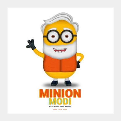 Square Art Prints, Minion Modi (made with beer) Square Art Prints