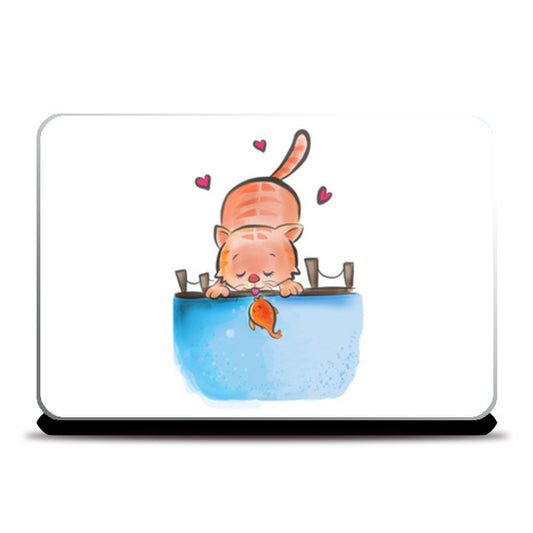 Laptop Skins, love caty and fishy Laptop Skins