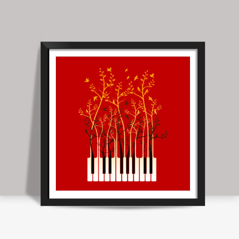 Piano Birds Square Art Prints