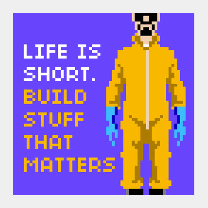 Pixelvana - Life is short - pixel motivation Square Art Prints