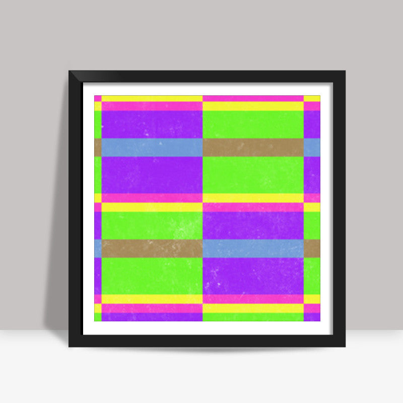 Evermore | Purple Green | Geometric Pattern Square Art Prints