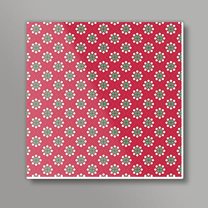 Abstract red and green pattern Square Art Prints