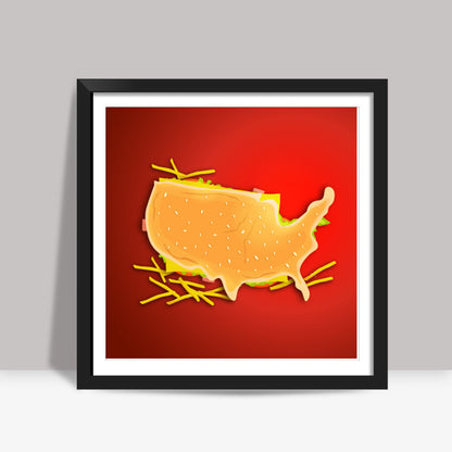 Food Maps - USA Square Art Prints