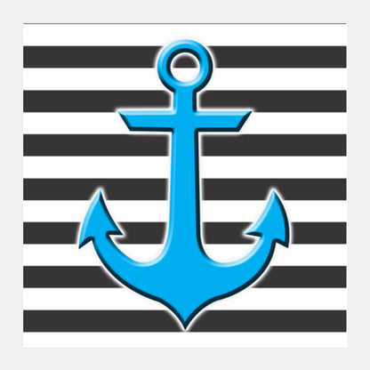 Stripes Anchor Square Art Prints