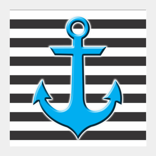 Stripes Anchor Square Art Prints