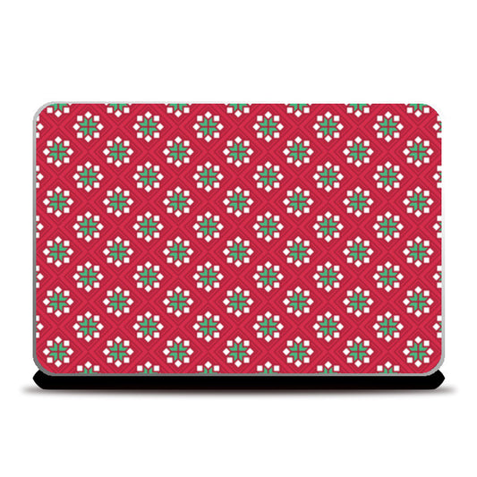 Abstract red and green pattern Laptop Skins