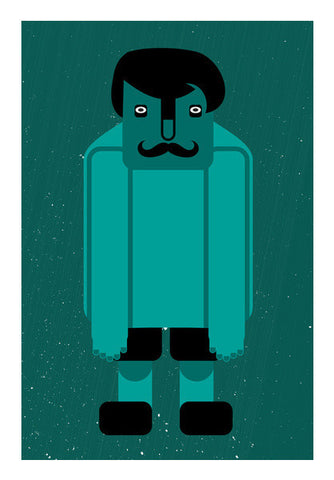 Square Man With Moustache Art PosterGully Specials