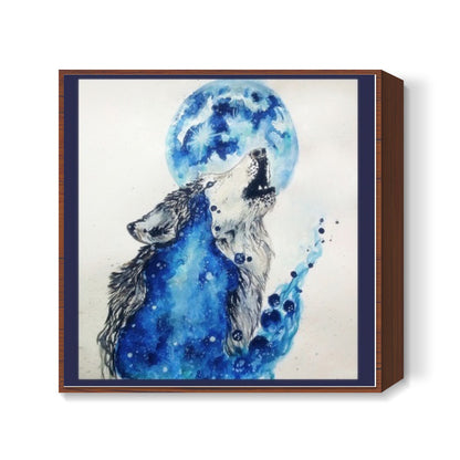 Wolf Blue Square Art Prints