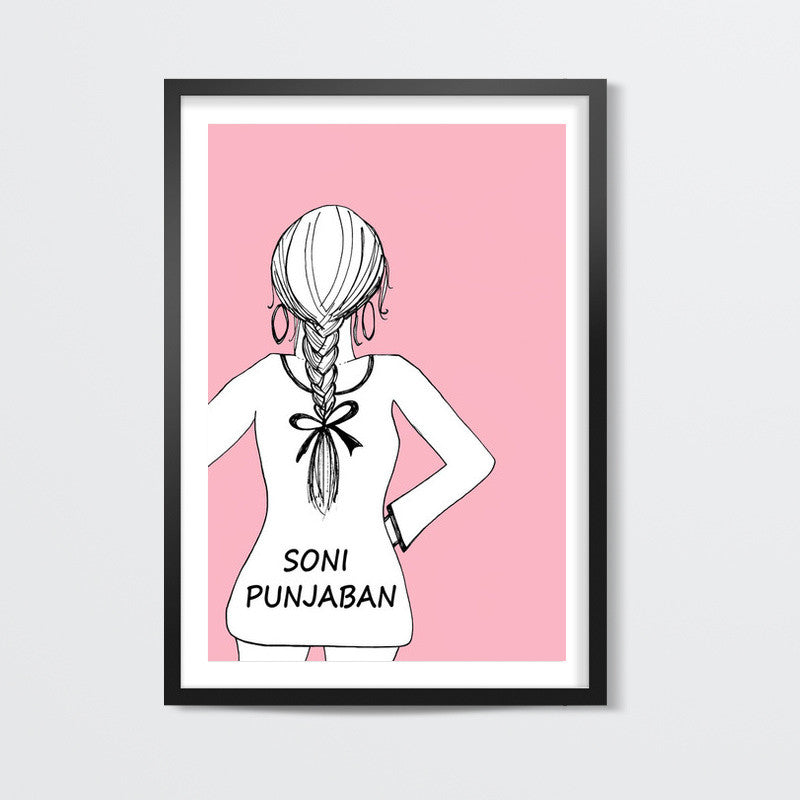 Soni Punjaban Indian Woman Minimal Print  Wall Art