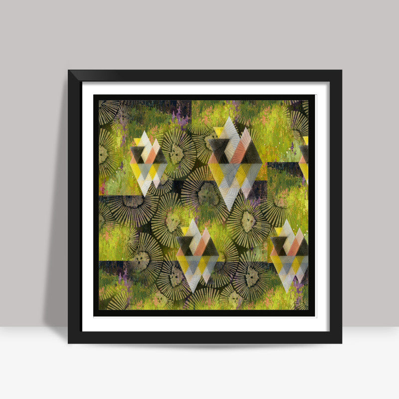 olive absract wall art Square Art Prints