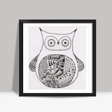 Tangle Owl I Gayatri Iyer Square Art Prints