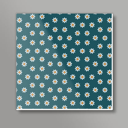 Blue and Yellow Floral Square Art Prints