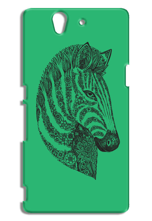 Floral Zebra Head Sony Xperia Z Cases